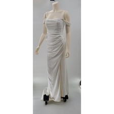 AZAZIE Moonlight Wedding Dress 04 Diamond White Off Shoulder Ruched Button Back