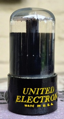 1940's Mil Spec VT229 United Electronics 6SL7GT Tube Black Glass strong balanced