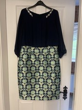 Moncho Heredia Kleid Hochzeitsgast Anlass Größe 14 einmal getragen marine grün gold