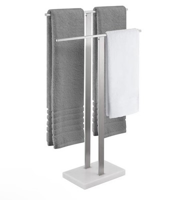 KES Doppel Handtuchhalter Stehend Handtuchstange Edelstahl Gebürstet BTH217-2