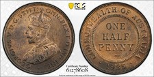 Australia 1935 Proof One Half Penny - PCGS PR63RB - Rare