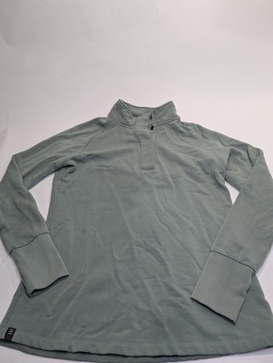 Free Fly Sweatshirt Mens Small Green Fleece Performance Bamboo 1/4 Snap Pullover