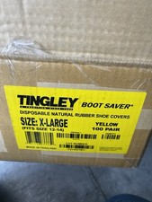 Tingley Boot Savers Disposable Shoe Cover, Yellow,  100 Pair Xlarge 12-14
