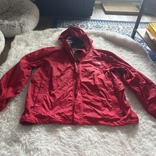 The North Face Red HyVent Hooded Rain Jacket Windbreaker XL