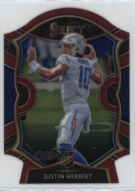 2020 Panini Select Concourse Maroon Prizm Die-Cut Justin Herbert #44 Rookie RC