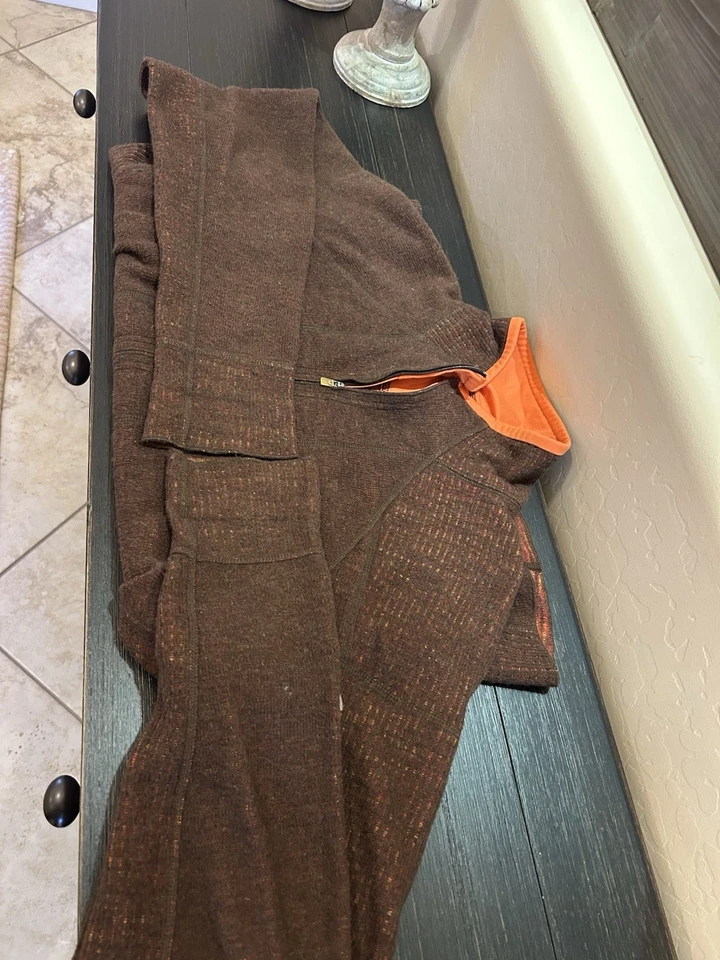 Mountain Hardwear  Womens XL Wool Blend Full Zip Jacket Brown Orange - Image 2 of 4