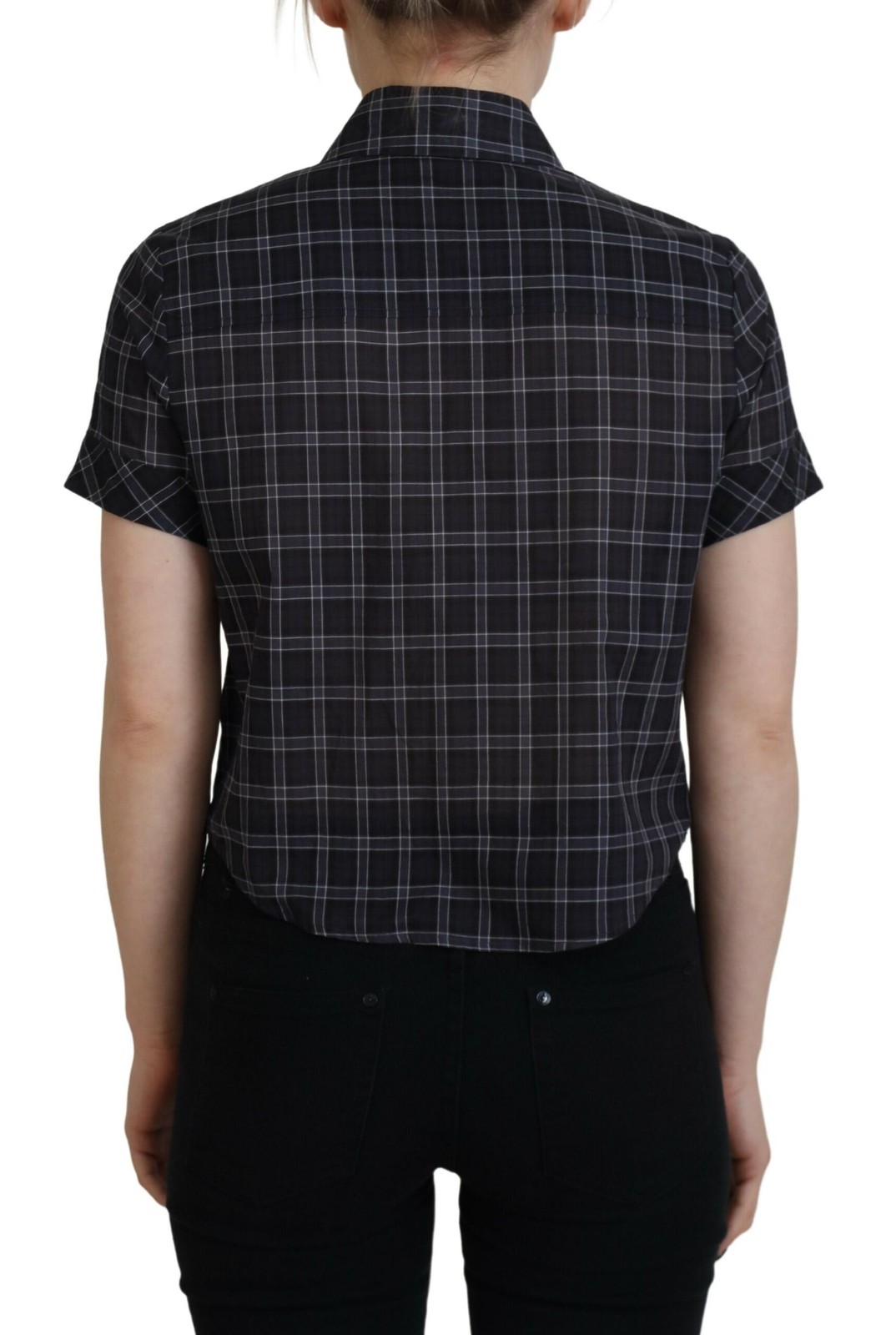 Dsquared² Black Checkered Collared Button Short S… - image 3