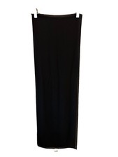 Vintage Solid Black Polyester Chiffon Scarf Sheer Long Oblong Wrap 11.25  X 71  