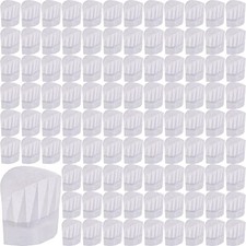 White Chef Hats Kids Adjustable Kitchen Cooking Chef Cap Non-Woven Fabric 100