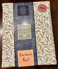 William MORRIS At Home KING Sheet Set Willow Bough Hessian 100% Cotton