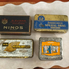 G. Zuban Konvolut Vintage Zigaretten-/Tabak-Blechdosen Gold Path Senoussi