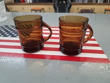For Sale 2 Anchor Hocking Fire King Amber Barrel Mugs # 1 - # 4