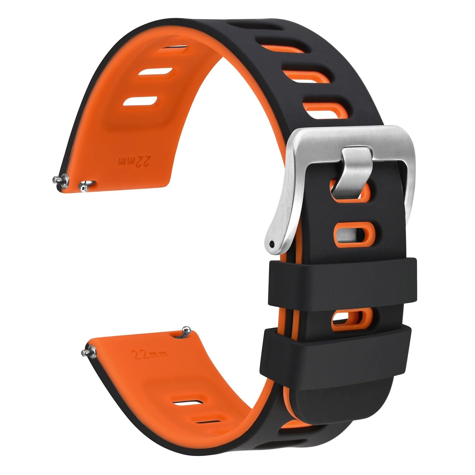 Bracelet montre 19mm bicolore en silicone pour un style sport chic quotidien