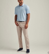 Peter Millar Golf Pants Crown Sport eb66 Performance 35 x 32 Khaki Polyester