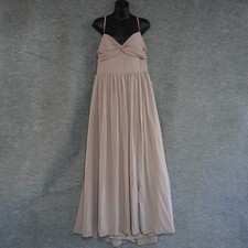 Azazie Zeya Bridesmaid Dress A14 Taupe Chiffon Open Tie Back Formal Prom Maxi Go