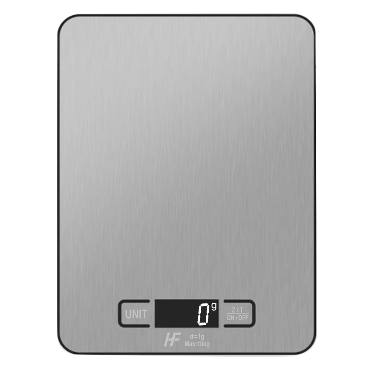 HomeFashion Large 23x17cm 10kg 1g Digital Kitchen Scale, Stainless Steel