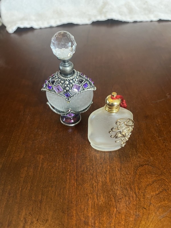 Lot of Two Glass Perfume Bottles. Empty