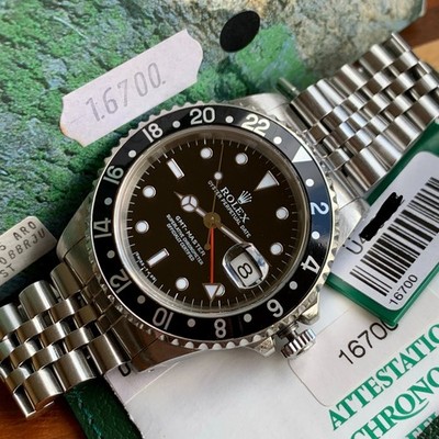 1998 Rolex GMT-Master Ref. 16700 on Jubilee Watch - Unpolished w/ Box & Papers