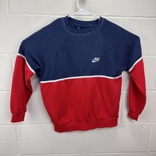 Vintage NIKE Swoosh Color Block Crewneck Sweatshirt 80s Medium Rare Pullover
