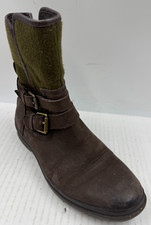 UGG Simmens Boots Women's Size7 Brown Leather Lined Side Zip Ankle Boots