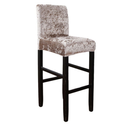 8Pcs Crushed Velvet Bar Stool High Chair Covers Short Back Seat ...