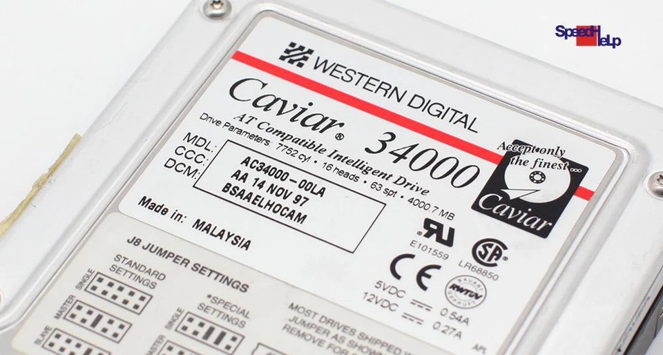 IDE ATA HDD WESTERN DIGITAL WD CAVIAR AC34000-00LA 4.0GB Hard Disk - Image 2 of 3