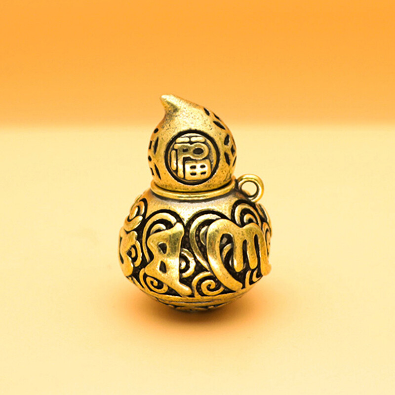 feng-shui-brass-chinese-letters-blessing-lotus-gourd-charms-key-chain