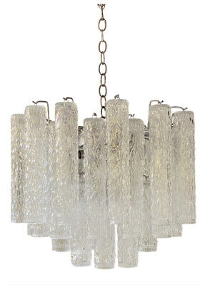 Vintage Italian Murano Glass Venini Tube Chandelier Rare Vintage Italian Murano Glass Venini Tube Chandelier Rare