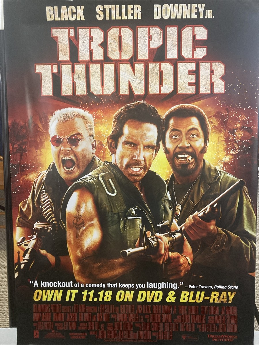 TROPIC THUNDER DVD MOVIE POSTER 1 Sided ORIGINAL 27x40 BEN STILLER