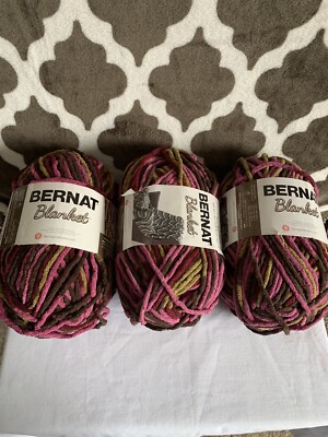 Bernat Blanket Yarn #10302 Plum Chutney Lot Of Skeins