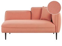 Chaiselongue Bouclé Rosa Rechtsseitig Mit Kissen Metallgestell Modern Chevannes