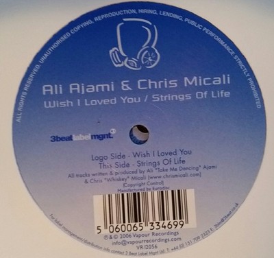 Ali Ajami & Chris Micali  ''Wish I Loved You / Strings Of Life'' * VR12056