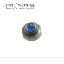 Original CARTIER Stahl Krone VC070189  für Cougar, mit blauem Schmuckstein