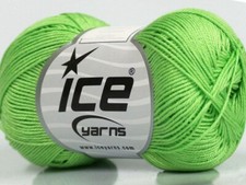 6-Skein Lot Almina Cotton Yarn fine 6x50g/169m Green