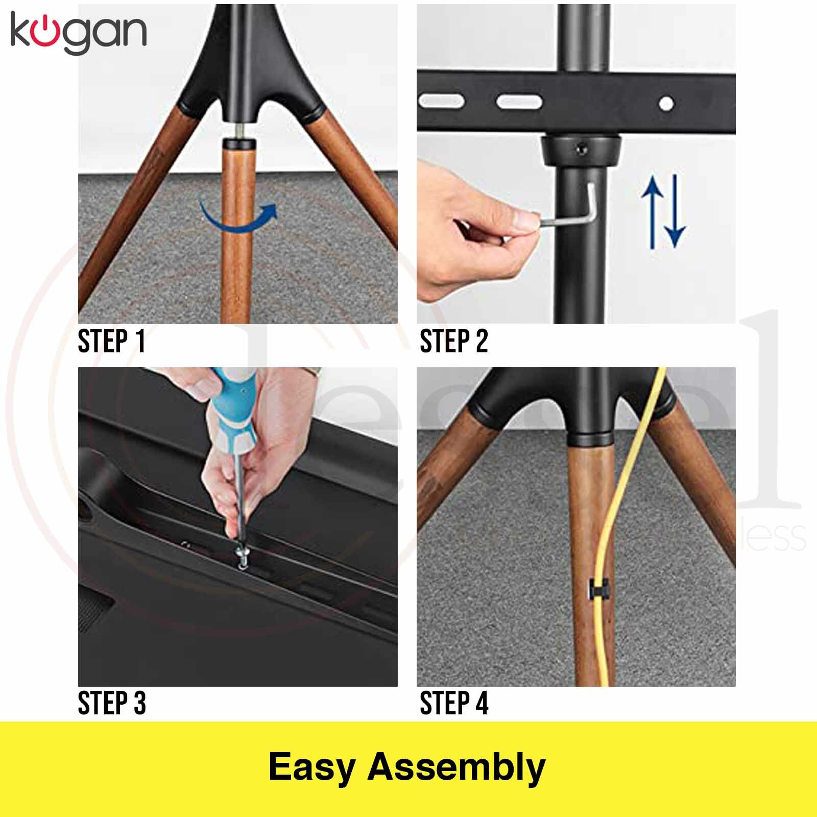 Kogan Larvik Studio TV Stand for 45" 65" TVs Tripod Swivel Bracket