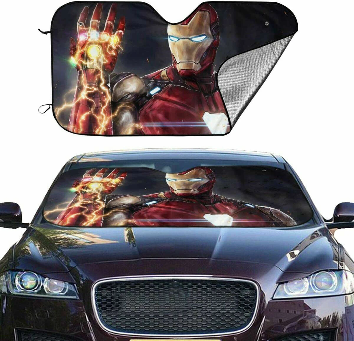 Iron Man Foldable Car Sun Shade Pickup Reflective Visor Windshield Block UV Ray