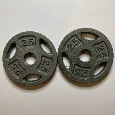 2x Cap Barbell 2.5lbs 1  Pair Standard Weight Plate 2.5 lb Cast Iron Dumbbell