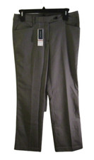 NWT Jones New York Signature Womens Woven Stretch Dress Pants 12 Black Multi 79