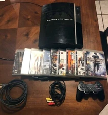 Sony PlayStation 3 80GB Black Console, Controller, & 9 Games (Great Condition)