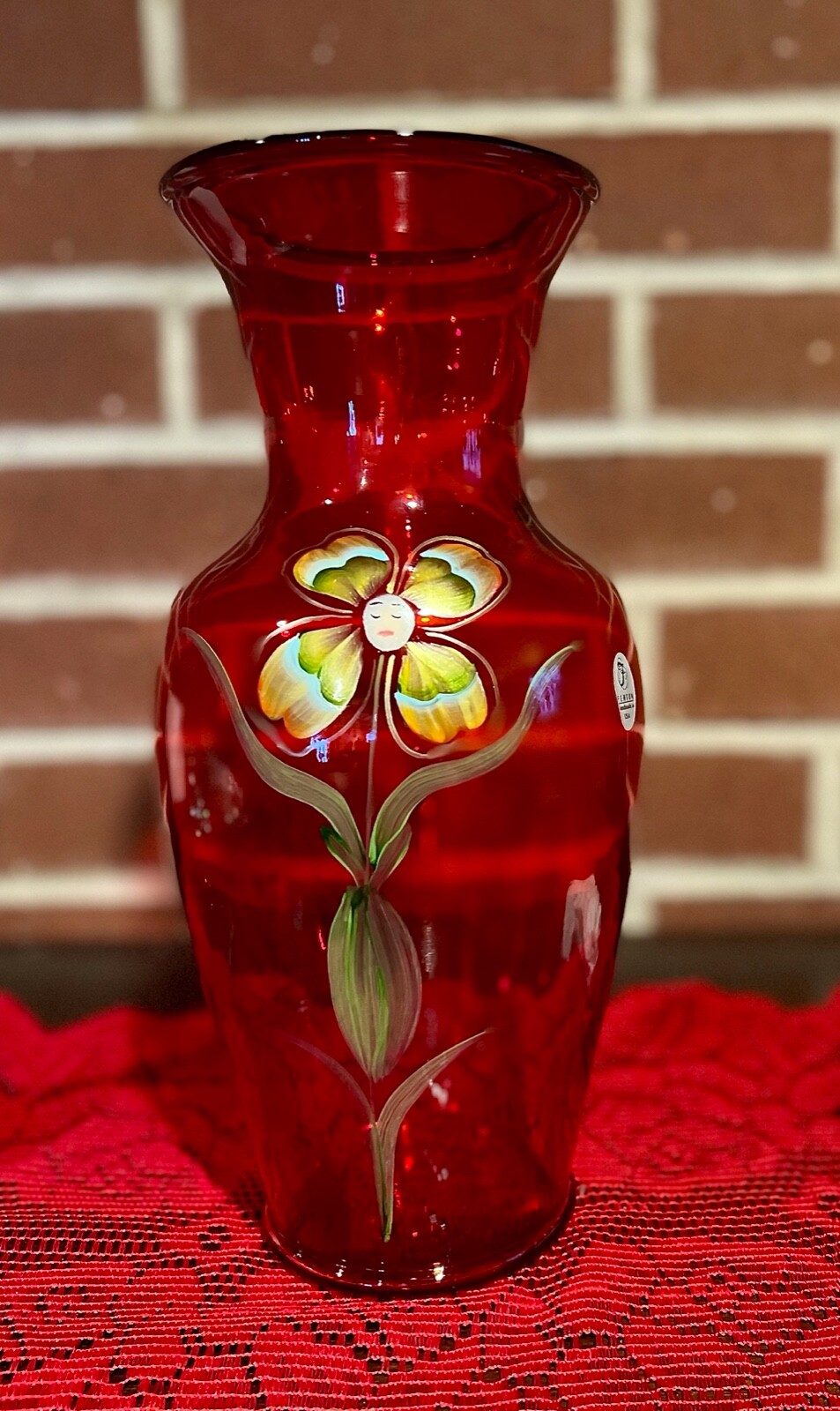 NEW Fenton Art Glass LE of 300***LARGE RUBY RED HEIRLOOM VASE***QVC NIB ...