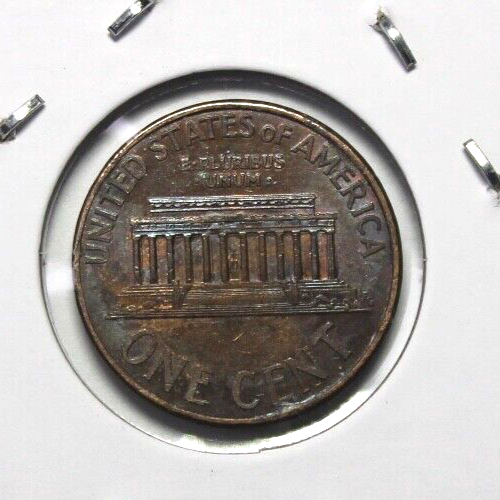 2001 Denver Mint Lincoln Memorial Cent Penny TONED WOW #1159 - Picture 2 of 2
