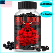 Bull Blood Male Enhancement Increase Size, Energy & Strength, 30/60/120 Capsules
