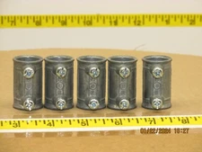 The listing is for:(5) BRIDGEPORT DIE CAST ZINC 1/2" EMT SET SCREW COUPLINGS