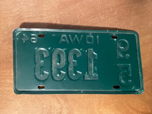1964 Iowa License Plate # 95 1393 Winnebago County - Foto 2 di 2