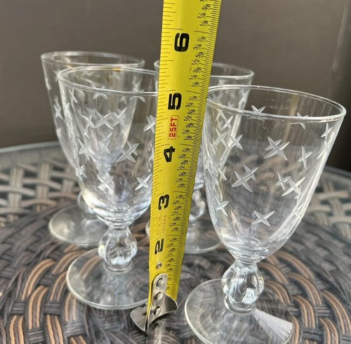 Cocktail Glasses Mid Century Atomic Stardust Cordial Liquor Glasses Set of 4 VTG - Picture 3 of 4
