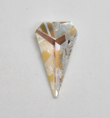 Swarovski Crystal Blue AB 25mm Inverted Triangle/ Arrowhead 8762 Pendant/ Prism