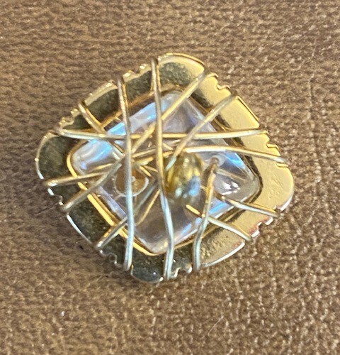 Botón dorado con piedra de cristal transparente - juego de 6 botones - Imagen 1 de 3