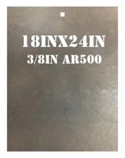 18"x24"x3/8" AR500 Long Range Steel Shooting Rifle Target - Rectangle Gong 1pc.