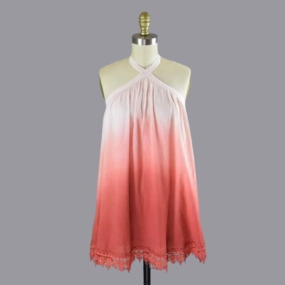 TULAROSA Ombre Holden Pink Crochet Halter Dress Size XS