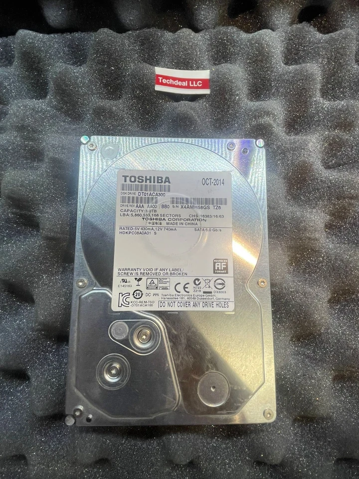 Toshiba 3TB Internal 7200RPM 3.5"  DT01ACA300 HDD (Toshiba HDKPC08 Hard Drive - Image 2 of 2